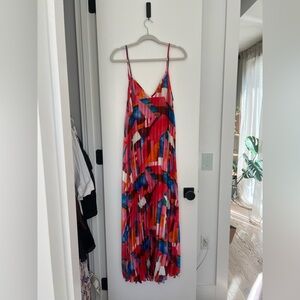 Kaos Jeans Colorful Geometric Plisee Dress